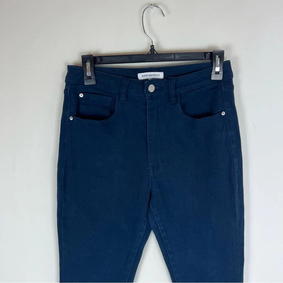 We Wore What French Navy True Flare Jeans 27 - Picture 3 of 8